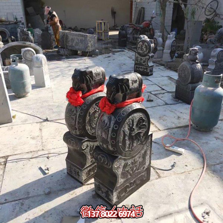 精美大理石仿古舊門墩雕塑，打造完美中式庭院