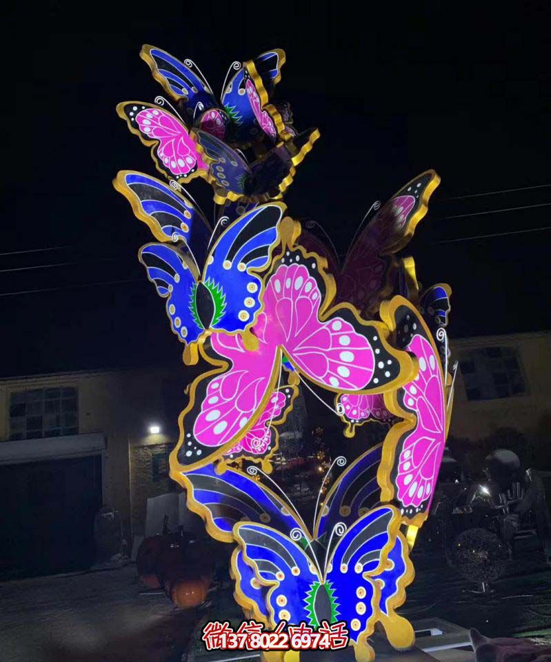 玻璃鋼蝴蝶雕塑，彩繪操場裝飾