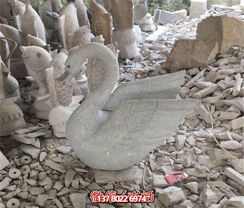 大理石創意天鵝雕塑，美麗大理景區的精品藝術品