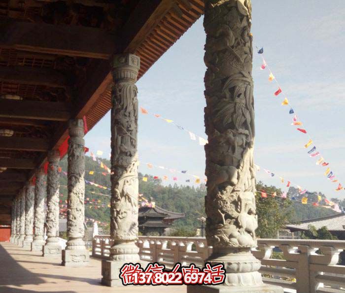 傳承古典藝術(shù)，精美石雕龍柱漢白玉浮雕