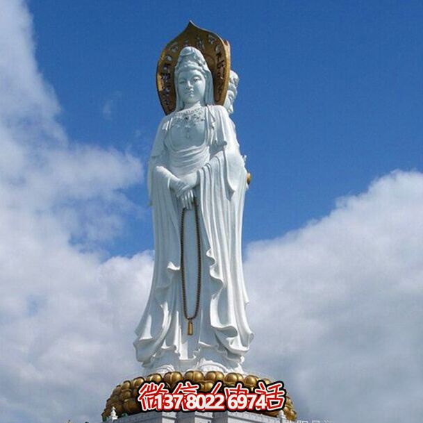 古老石雕觀音菩薩雕塑，景區大型面積景點