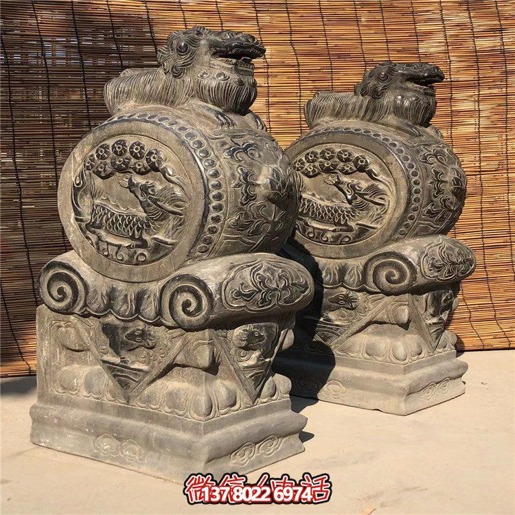 仿古石門墩，精致唯美
