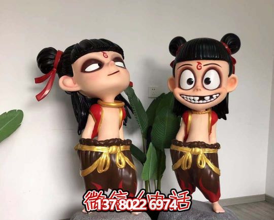 玻璃鋼哪吒雕塑精美彩繪,給景區(qū)園林增色不少 玻璃鋼哪吒雕塑精美彩繪,給景區(qū)園林增色不少