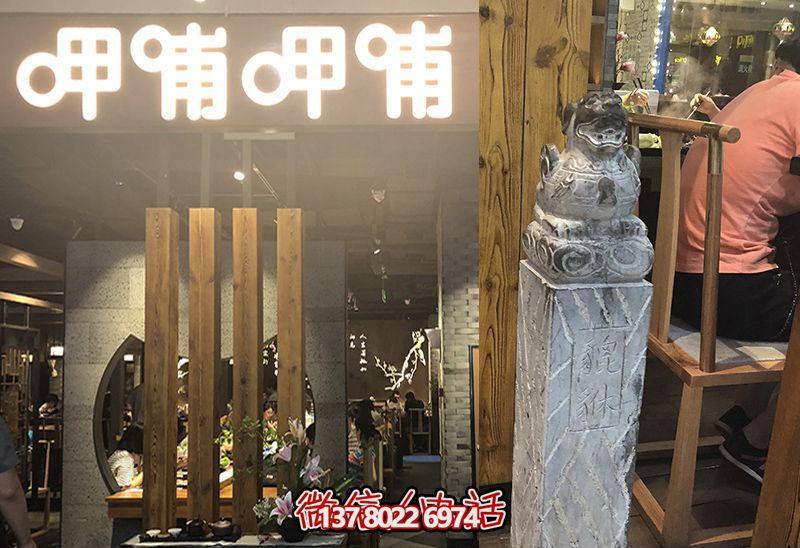 馬柱雕塑，為飯店室內裝飾添彩