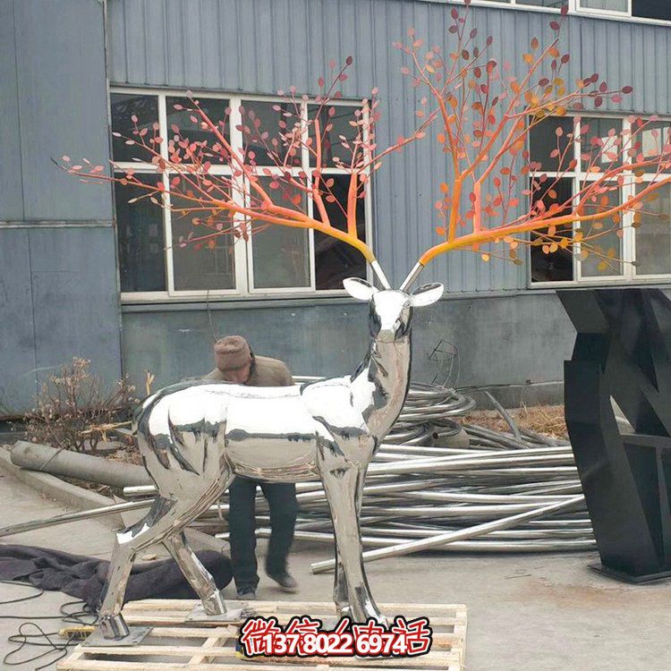 精致不銹鋼鏡面雕塑擺件，為您的園林景觀增添精彩