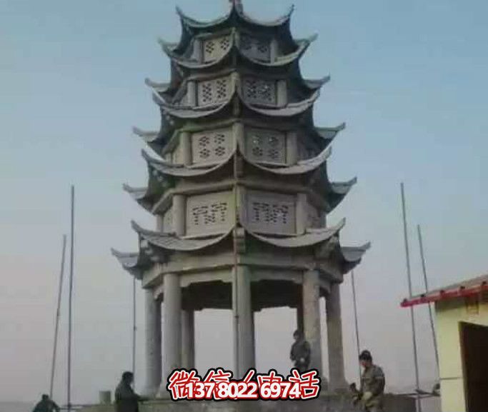多層青石仿古塔涼亭，為你的寺院增添神秘氣息
