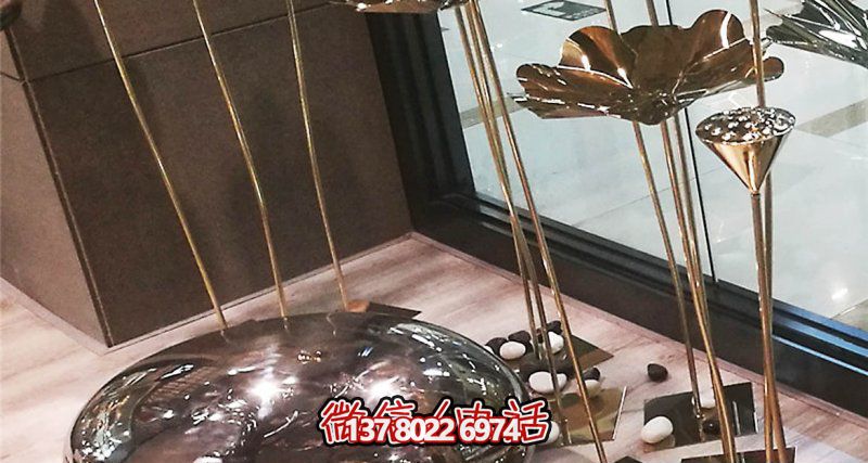 室內裝飾蓮蓬雕塑,用不銹鋼鵝卵石點綴 室內裝飾蓮蓬雕塑,用不銹鋼鵝卵石點綴