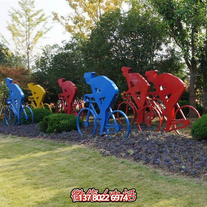 不銹鋼剪影賽車擺件，點綴公園草坪