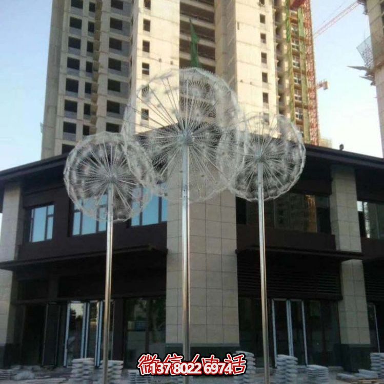不銹鋼植物景觀雕塑，點綴商業酒店