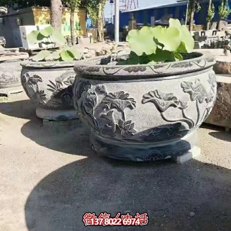青石石雕戶(hù)外園林景觀魚(yú)缸
