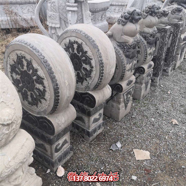 抱鼓石，青石仿古門墩