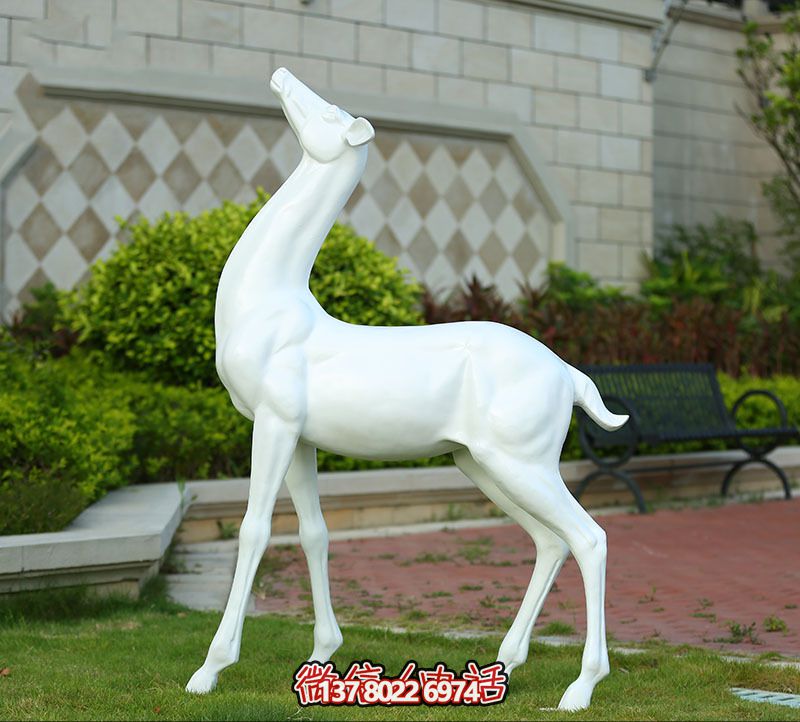 廣場(chǎng)玻璃鋼戶(hù)外景觀白色鹿雕塑 廣場(chǎng)玻璃鋼戶(hù)外景觀白色鹿雕塑