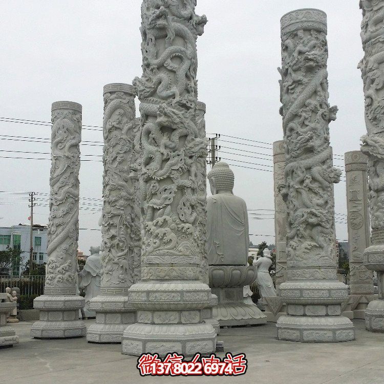 盤(pán)龍戶外園林廣場(chǎng)大型文化柱雕塑