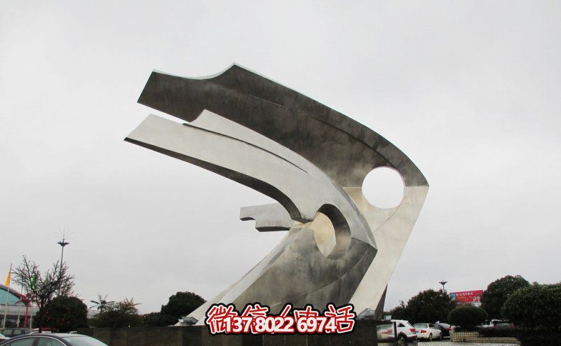 景區(qū)兩只簡(jiǎn)約抽象不銹鋼魚雕塑 景區(qū)兩只簡(jiǎn)約抽象不銹鋼魚雕塑
